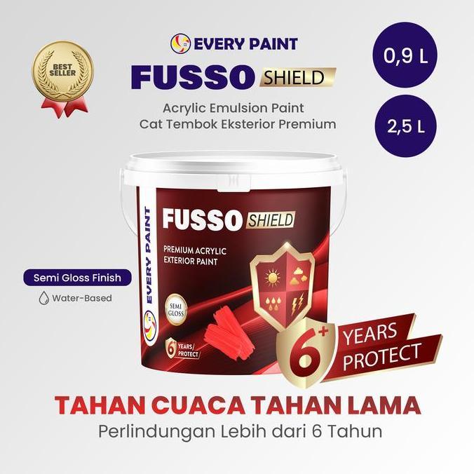 Cat Tembok Eksterior Premium Weathershield Every Paint Fusso Shield 0,9L - Cat Dinding Eksterior Pre