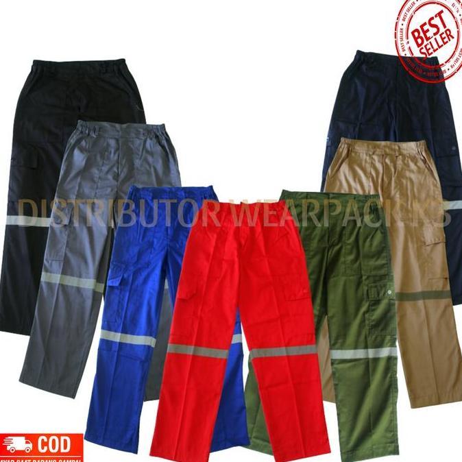 celana safety kerja proyek bahan american drill unione