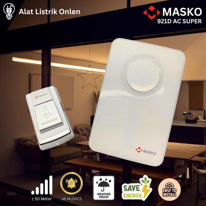 HARGA DISC - BEL PINTU 36 MUSIK WIRELESS / BELL RUMAH AC SUPER /DOOR TANPA KABEL MASKO