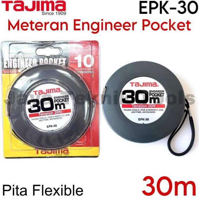 CENDASTRI Meteran Engineer Pocket Tajima 30 m EPK-30 Roll Meter Flexible Steel Besi