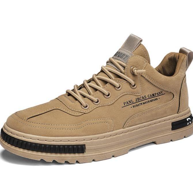 Sepatu Casual Pria Import 121209 Shoes Sport Sneakers Kerja Kuliah Canvas Olahraga Running Coklat Hi