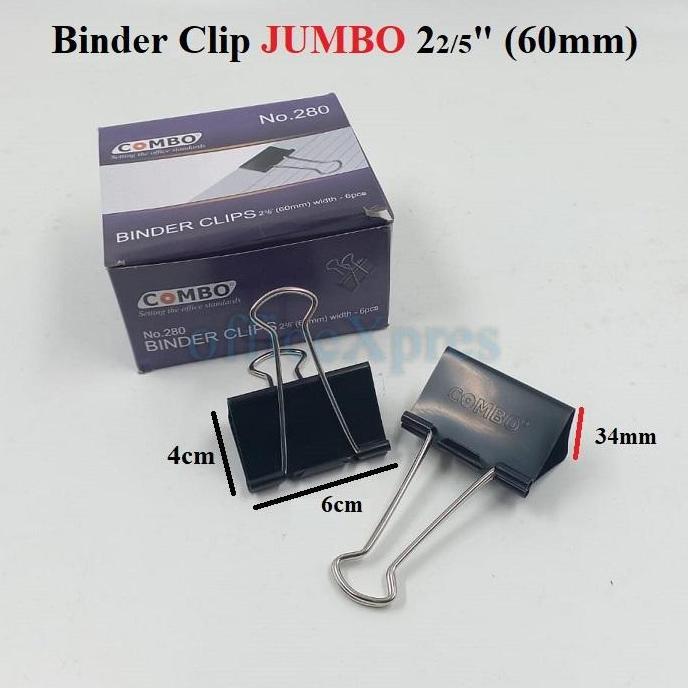 JAVXIACI Binder Clip / Klip Kertas / Penjepit Kertas / Clip 280 / Binder Besar