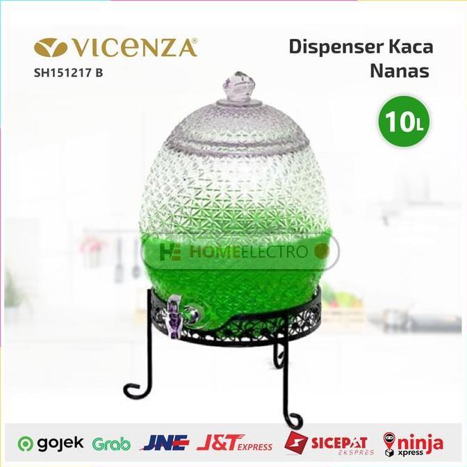 Vicenza Dispenser Kaca Nanas 10 liter SH151217 B Pineapple Wadah Saji