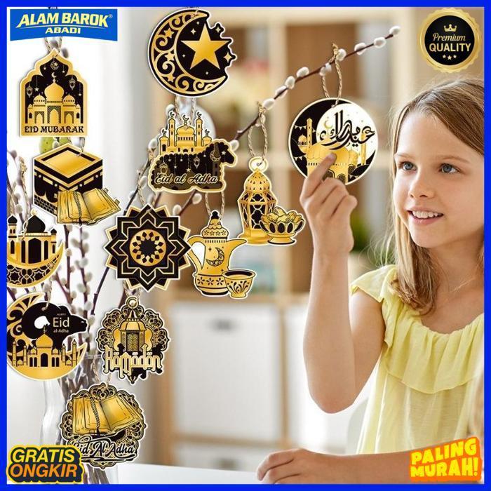 Promo 12Pcs Ramadhan Ornamen Dekorasi/Pengajian/Dekorasi Islami/Idul Fitri Lebaran Ramadhan Bulan