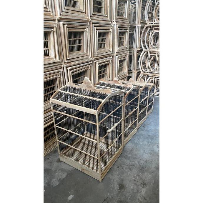 sangkar kandang Kotak replika mentahan kayu jati murah