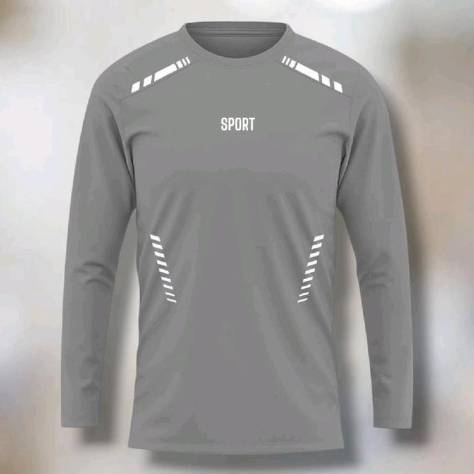 TOPFUF LENGAN PANJANG KAOS OLAHRAGA JERSEY BATMINTON SEPAK BOLA FUTSAL SENAM LARI GYM SIZE L XL XXL