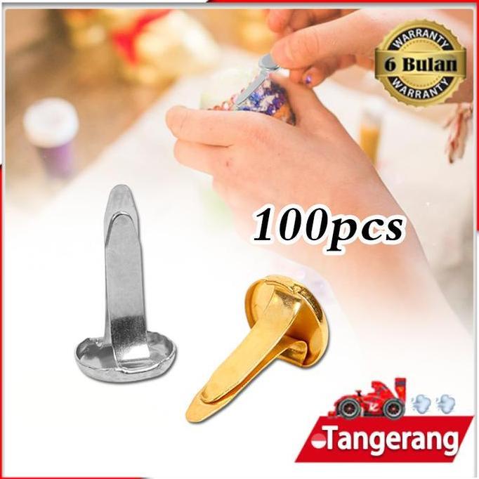 QARACK 100pcs File Fastener Stainless / Paper Fastener Split Pins / Paku Belah Pengikat Kertas