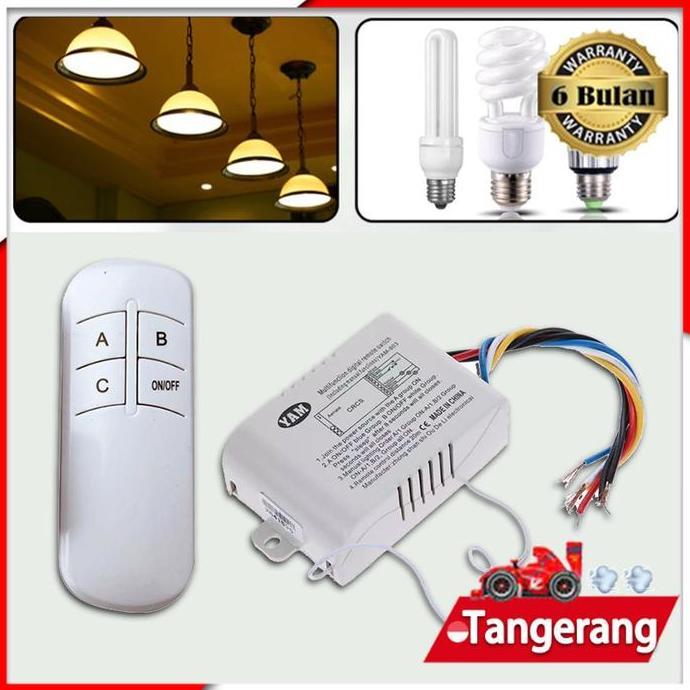 QARACK Saklar Remote 3 Channel 220v / Saklar Lampu Wireless Dengan Remote Control