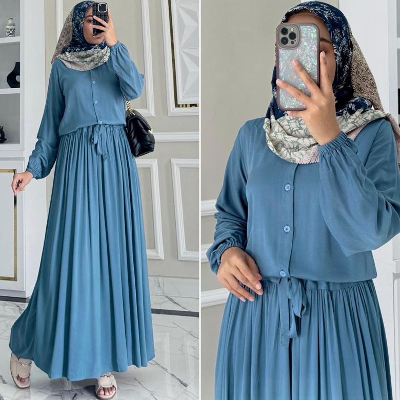 EXCLUSIVE AURELIA dress by ZALFA OUTFIT / gamis polos / dress polos / gamis rayon