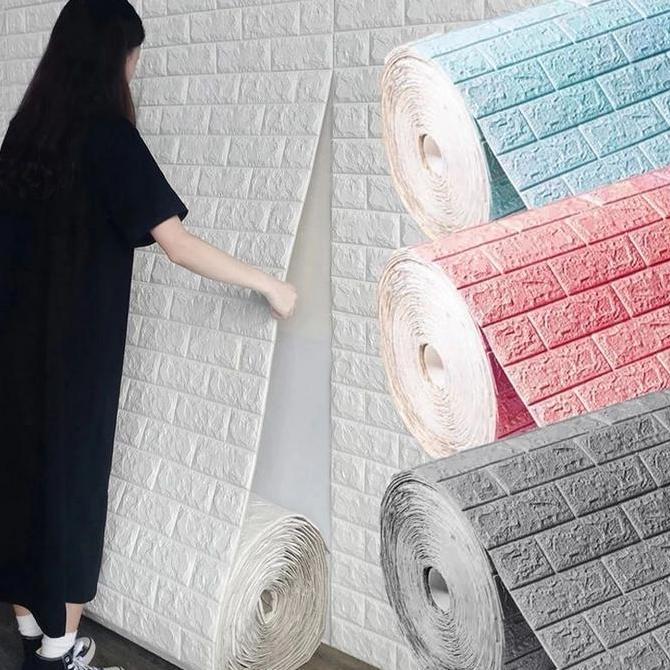 WALLPAPER DINDING ROLL WALLPAPER 3D FOAM BATA ROLL ROLLAN