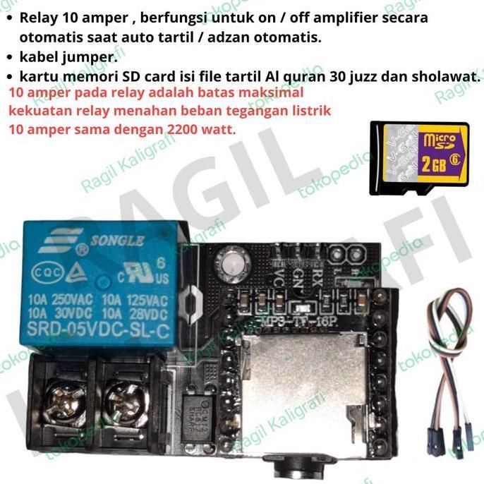 Modul MP3 KONTROLER JAM SHOLAT DIGITAL MODUL AUTO TARTIL KONTROLER JWS