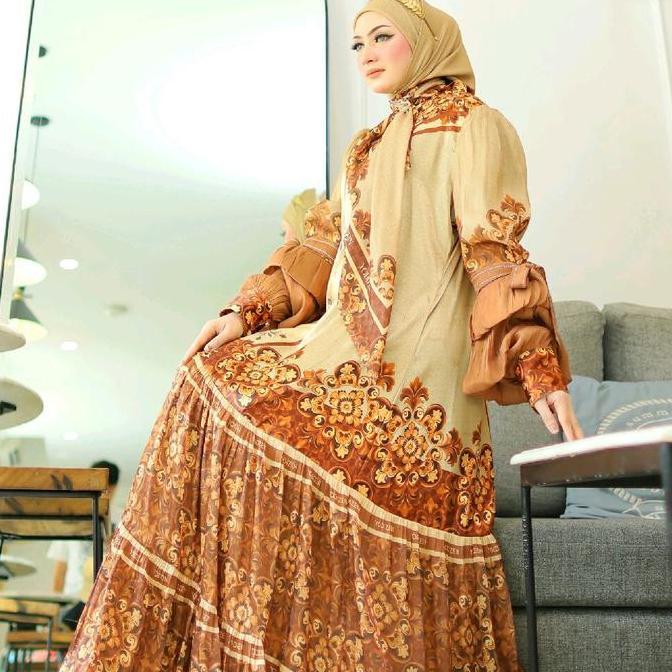 GAMIS JEVINA PART 2 YODIZEIN FULL SILKY PRINTING MUSLIM LEMBUT