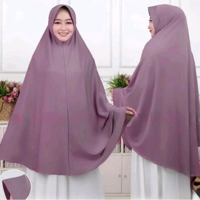 HIJAB JUMBO MUKENA XXXXL JERSEY POLOS JILBAB INSTAN JUMBO KERUDUNG HAJI DAN UMRAH Hijab Syar'i