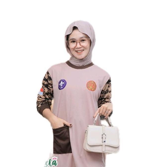 tunik pramuka tangan loreng Baju Atasan Wanita