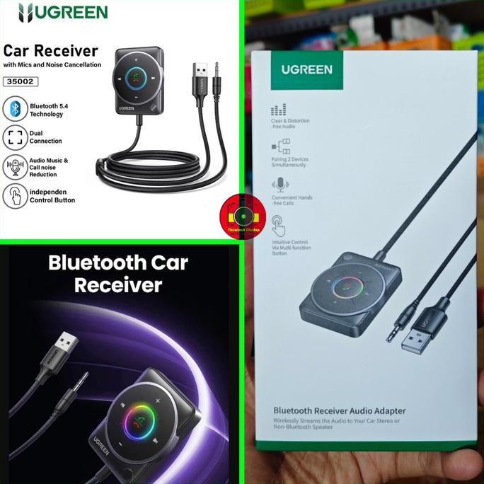 UGREEN Car Bluetooth 5.4 Receiver 35002 Adapter 3.5mm with Dual Mic
