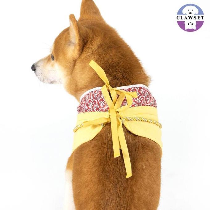 CLAWSET -  PET FASHION - YUKATA COLLAR - INUSAMA COLLECTION - CUSTARD YELLOW