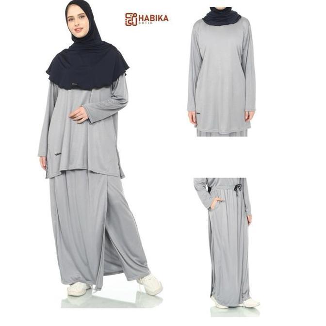 Setelan olahraga wanita rok kulot + kaos tunik olahraga Active Dry Valerie
