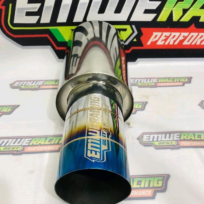 KNALPOT MOBIL EMWE RACING PLONG BIRU FULL STENLIS NGEBAS GAHAR KERING GAHAR PARAH INLET 2INC KENALPO