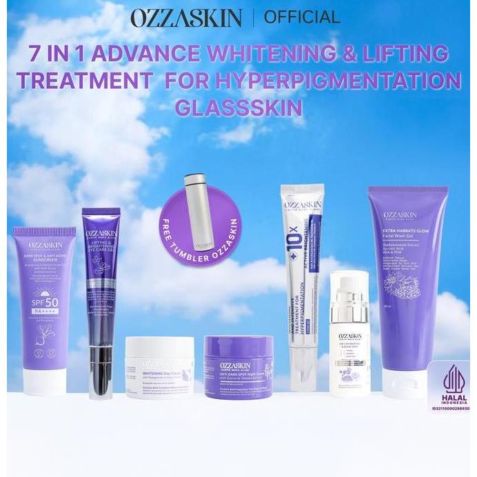 Vejra.id - Ozzaskin Set Lengkap (Facial Wash, Sunscreen, Day Cream, Night Cream, Serum Vit C, Peelin