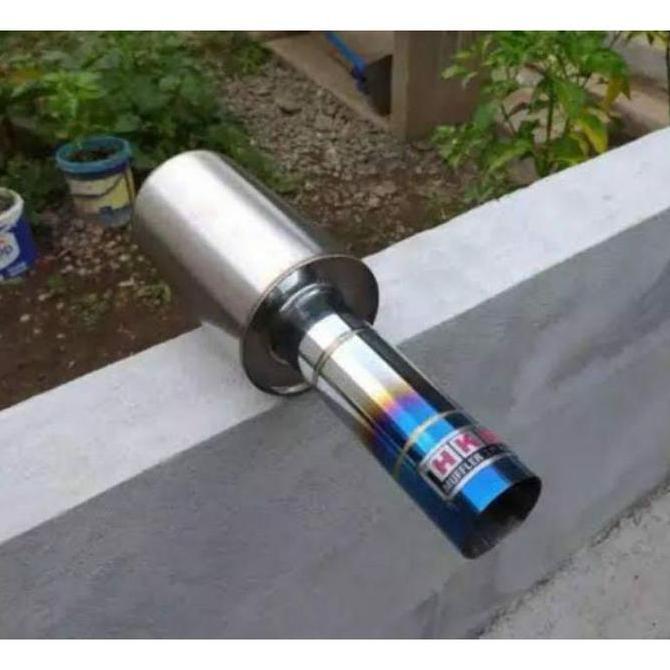 KNALPOT RACING MOBIL HKS BURNTIPE SUARA FULL KERING OUT 2.5INC SPEK DRAG STAINLESS BRIO MUFFLER ORIG