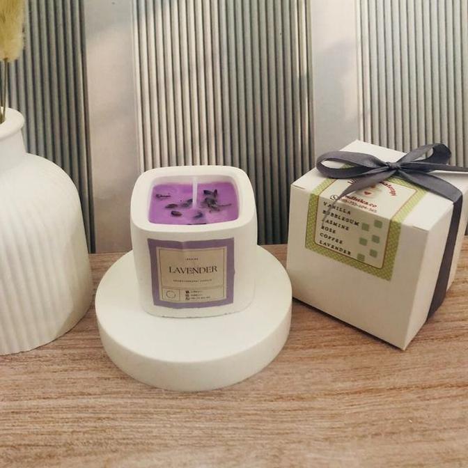 Lilin Aromaterapi Segi 4 +Box  Hampers & Kartu ucapan | Hampers | Sovenir | aromaterapi