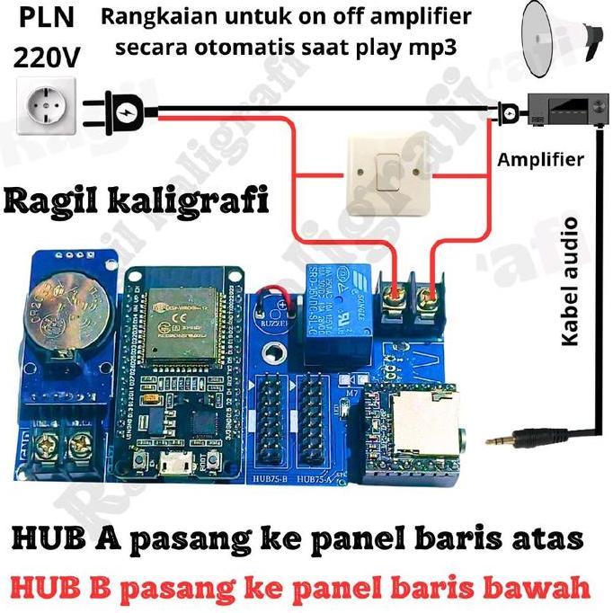 Controller jws p10 rgb scan 1/8S 2 baris - kontroler jws khalifah jws esp 2 baris kontroler jam wakt