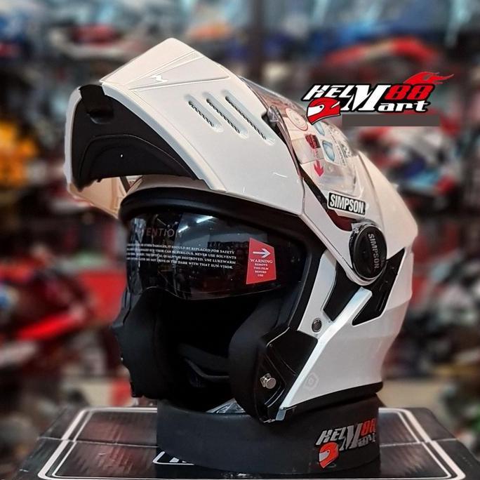 SIMPSON Darksome Solid Helm Simpson Modular Helm Flip Up