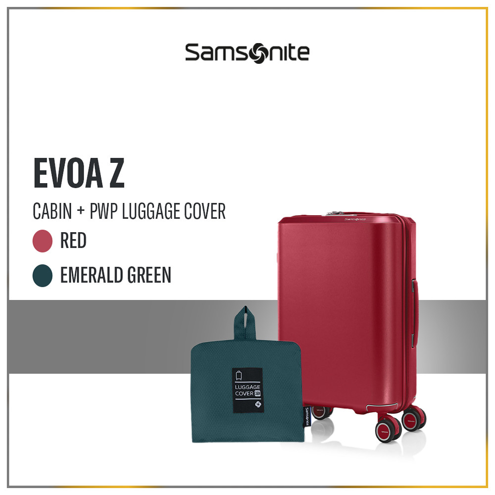 Samsonite Koper Evoa Z Cabin Red + Foldable Luggage Cover Cabin