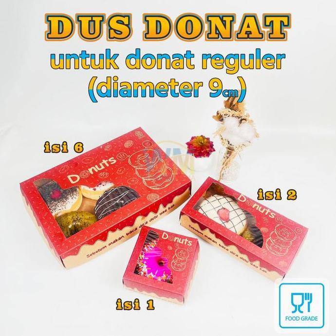 (Isi 30pcs) Box Donat Viral Isi 6 27185 Motif / Isi 3 27x10 Dus Donat Kekinian Isi 112 & Mini - Kard