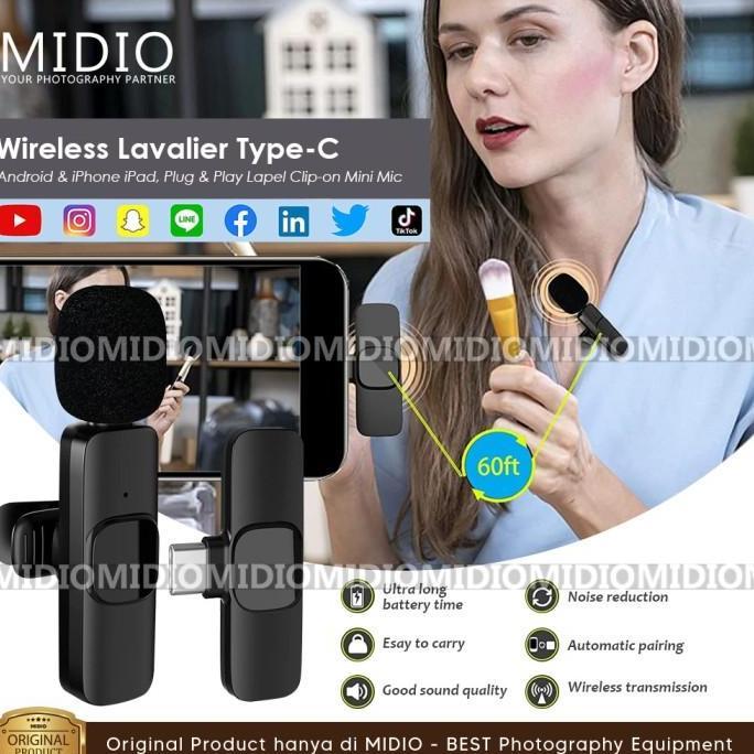 Bright Microphone Wireless MIC Clip On Vlog Smartphone TYPE C /IPHONE