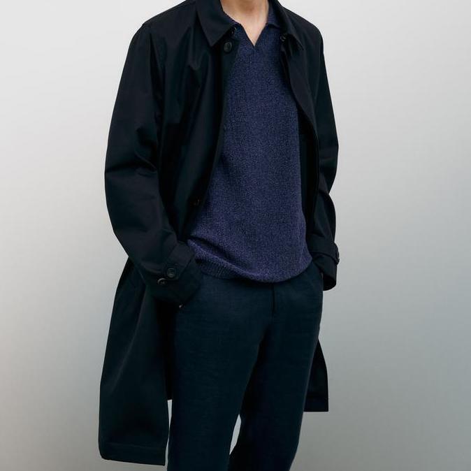 555 - Jaket Longcoat Trench Coat Pria ES