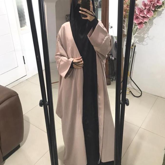 Xavieer - Sale Naima Outer Polos Dan Tartan Katun Muslim Cardigan Panjang Wanita Hitam Baju