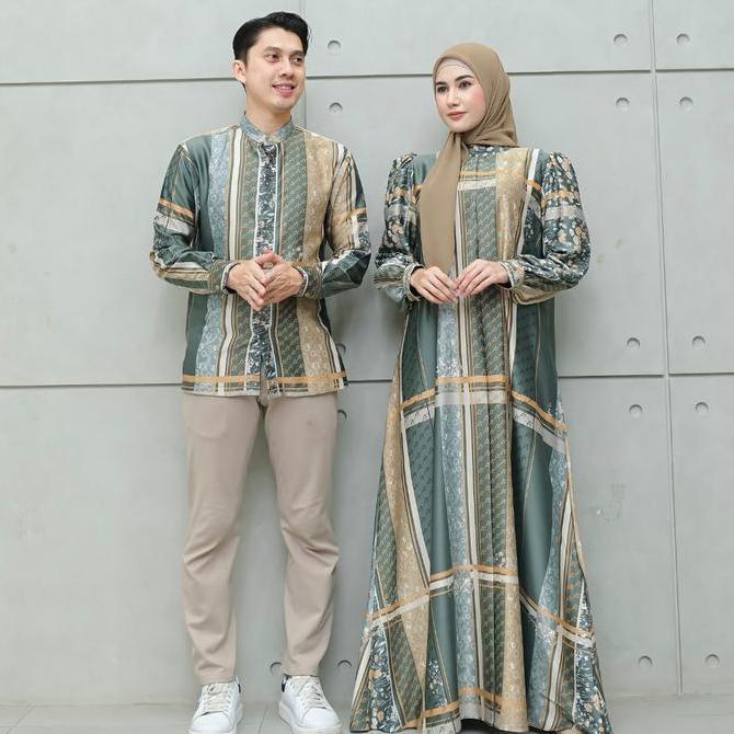 Aisyalina Id VOL 16 Sarimbit Collection Bilqis Dress Tanpa Hijab & Bilal Kemeja Raya Series Bahan Lu