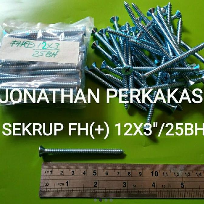 sekrup fh(+) 12x3"/self tapping screw fh(+) 12x3/sekrup fh(+) 12x3"
