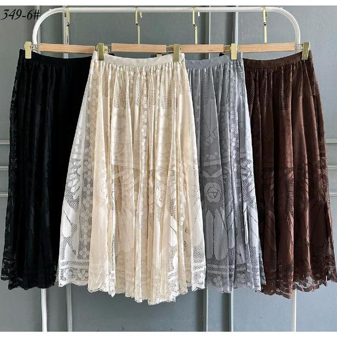 QUEEN - Rok Brukat Lace Panjang Premium Import