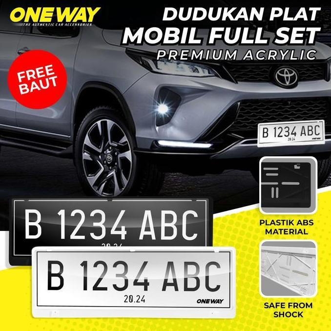 Avanza Xenia Tatakan Dudukan Plat Nomor Mobil Akrilik Mika ONEWAY