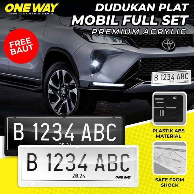 XPANDER CROSS Tatakan Dudukan Plat Nomor Mobil Akrilik Mika ONEWAY