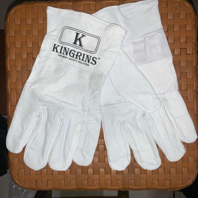 Ready Sarung tangan las argon KINGRINS / Sarung tangan kulit argon Putih / sarung tangan las Argon k