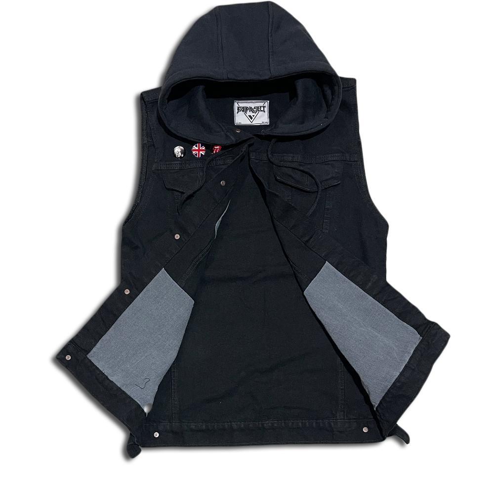 Promo Terbaru Jaket Rompi Pria Vest Denim Hoodie Casual Jaket Jeans Rompi Dengan Aksesoris Hoodie