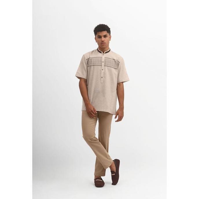 MANZONE Kemeja Koko Pria Lengan Pendek SALMAN