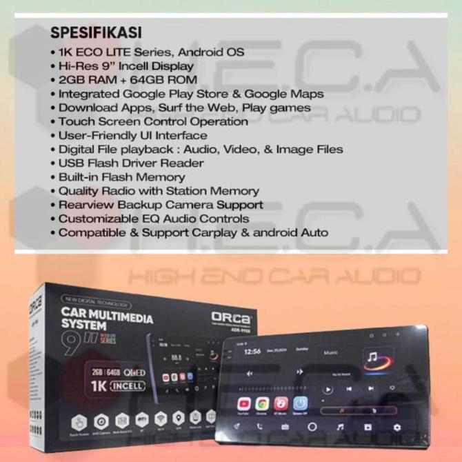 Grosir Orca Eco Lite 1K Series 2/64 Gb 10" Inch Android Adr-9988 Head Unit Tape Tv Mobil