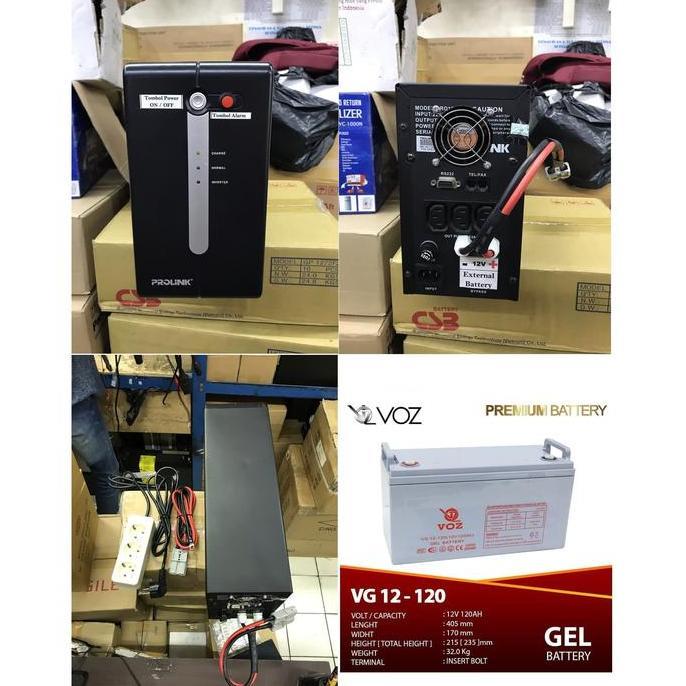 Paket Ups Modif Server Pulsa Prolink 1200Va + Battery 12v 120Ah Murah