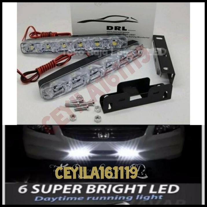 HOT DEAL LAMPU MOBIL LAMPU DRL 6 LED MATA PUTIH MOBIL ALL AVANZA/XENIA VVTI 