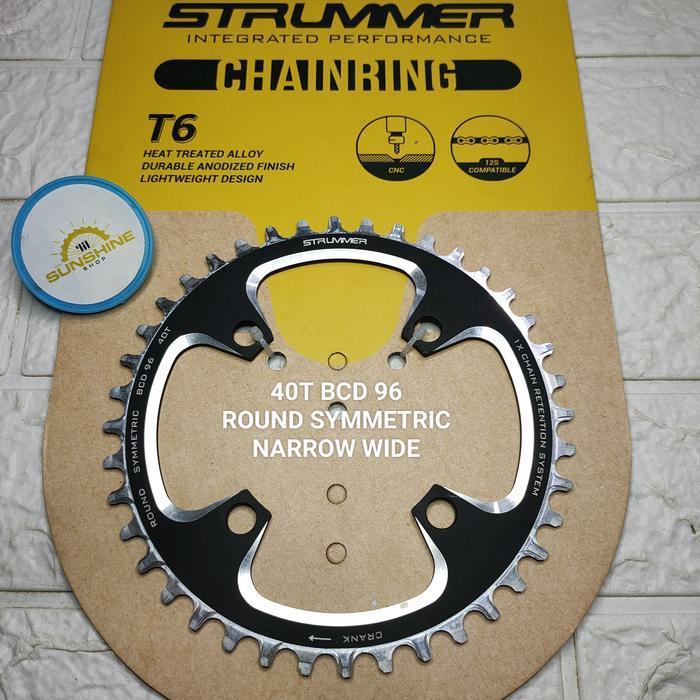 Chainring Crank STRUMMER 40T 42T BCD 96 ROUND CNC Sepeda MTB Roadbike
