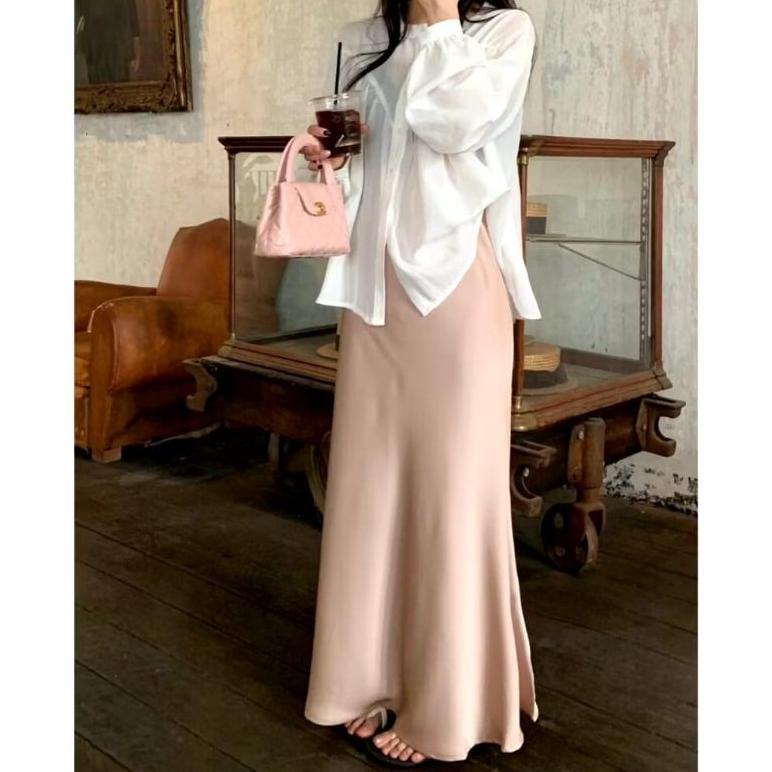 TERBARU Rok Satin Silk Premium / Premium Satin Silk Skirt / Rok Wanita / korean Skirt