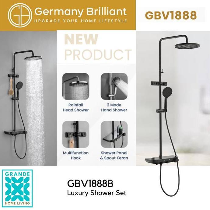 Germany Brilliant Luxury Shower Set Black Matte GBV1888B GBV 1888 B