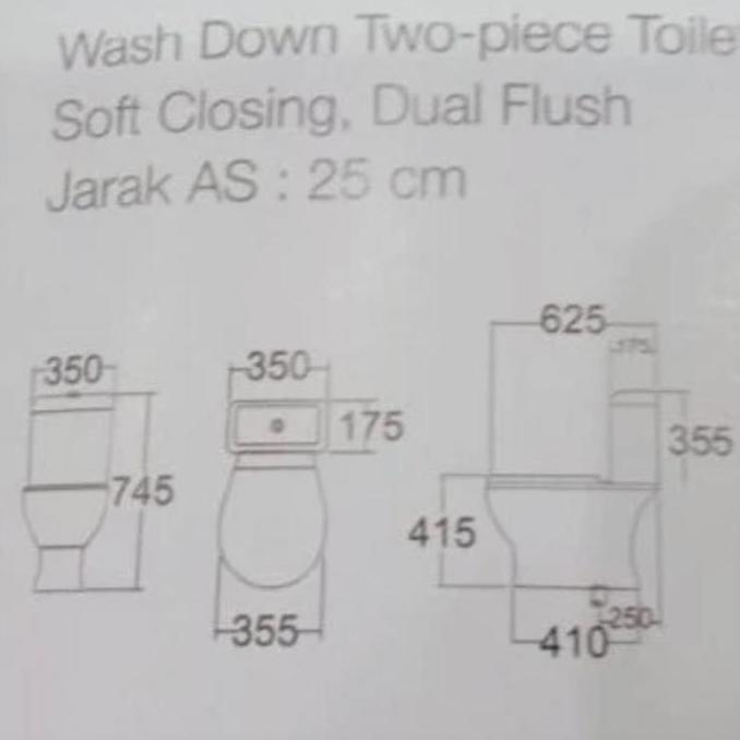 Grosir Closet Duduk Oulu C433 Closet White Two Piece