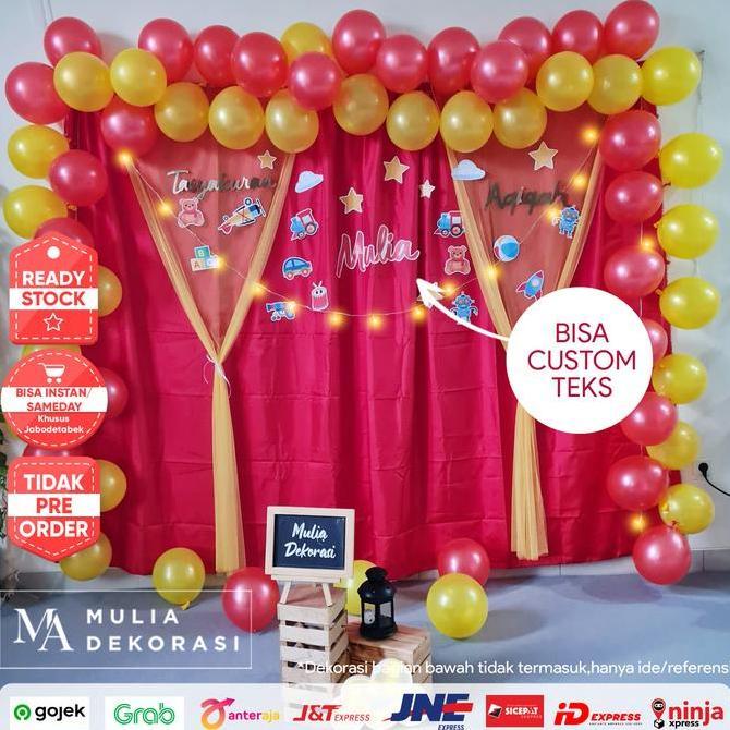 Dekorasi Backdrop Aqiqah Khitan Syukuran 4 7 Bulan Ultah Paket N Balon