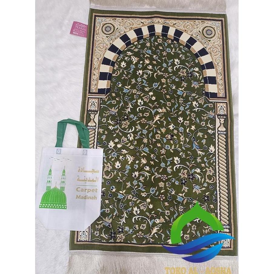 Sajadah Rawdah Rug warna hijau- ori madinah
