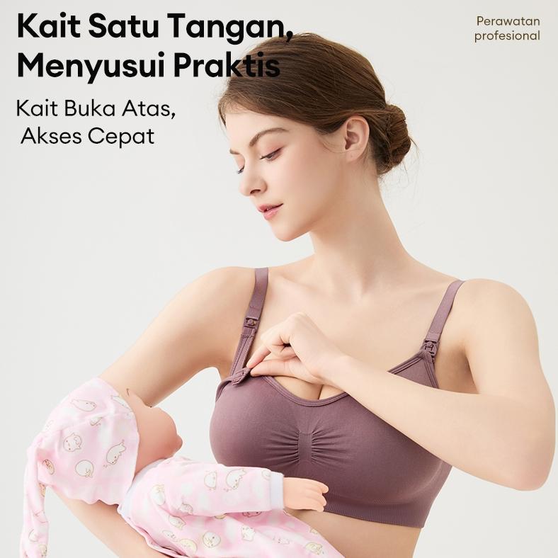 ORIGINAL 2PCS ANGEL MOMMY Jumbo Bra Menyusui Jumbo Kancing Depan Tanpa Kawat Hamil Murah Bh Menyusui